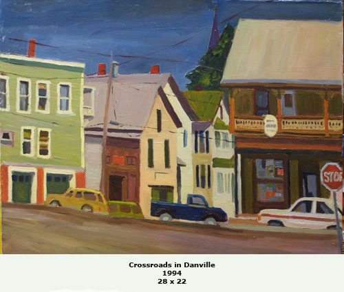 Painting entitled Crossroads in Danville