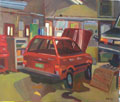 Painting entitled Car Inspection